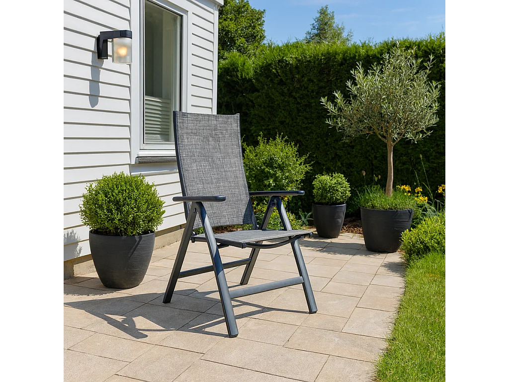 Lot de 2 fauteuils aluminium et toile PVC BERENA