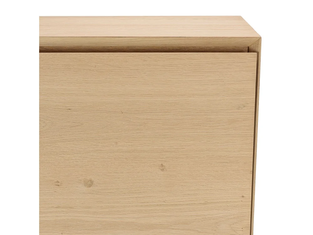 MAXENDRE - Buffet bois couleur naturelle 2 portes 3 étagères pieds noir