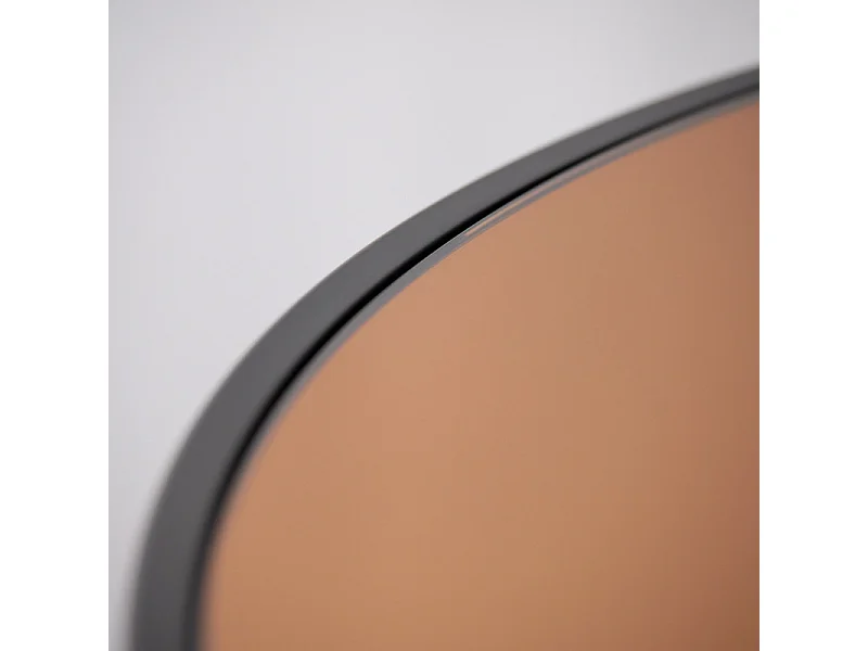 Table basse ronde 80 cm en verre cuivré et pieds métal - GILO 1785