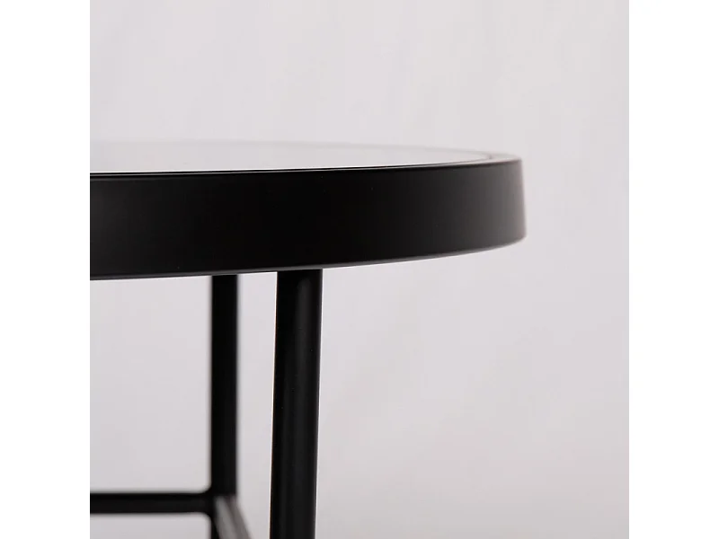 Table basse ronde 80 cm en verre cuivré et pieds métal - GILO 1785