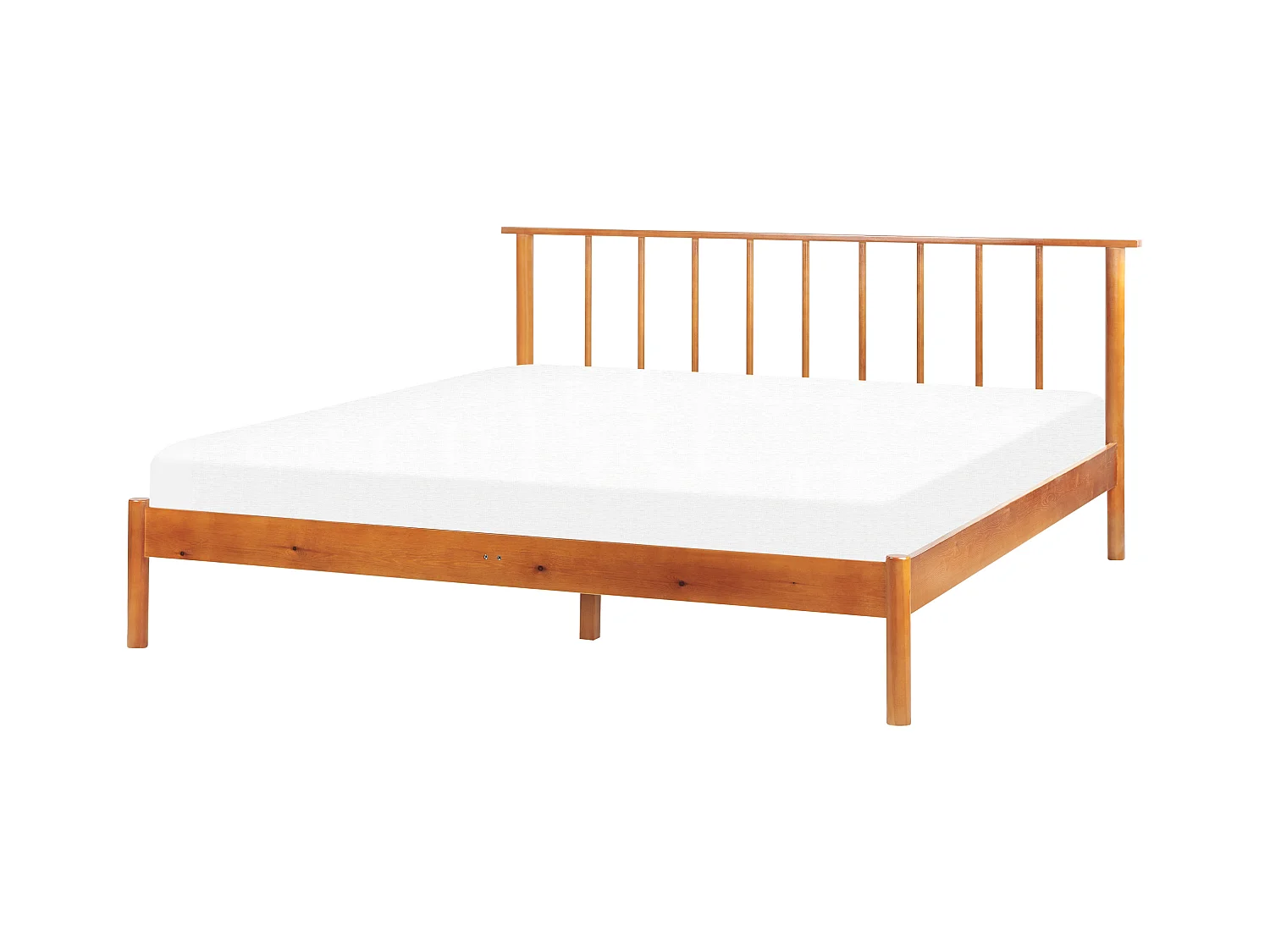 Lit avec sommier Bois de pin BARRET 160 x 200 cm Marron
