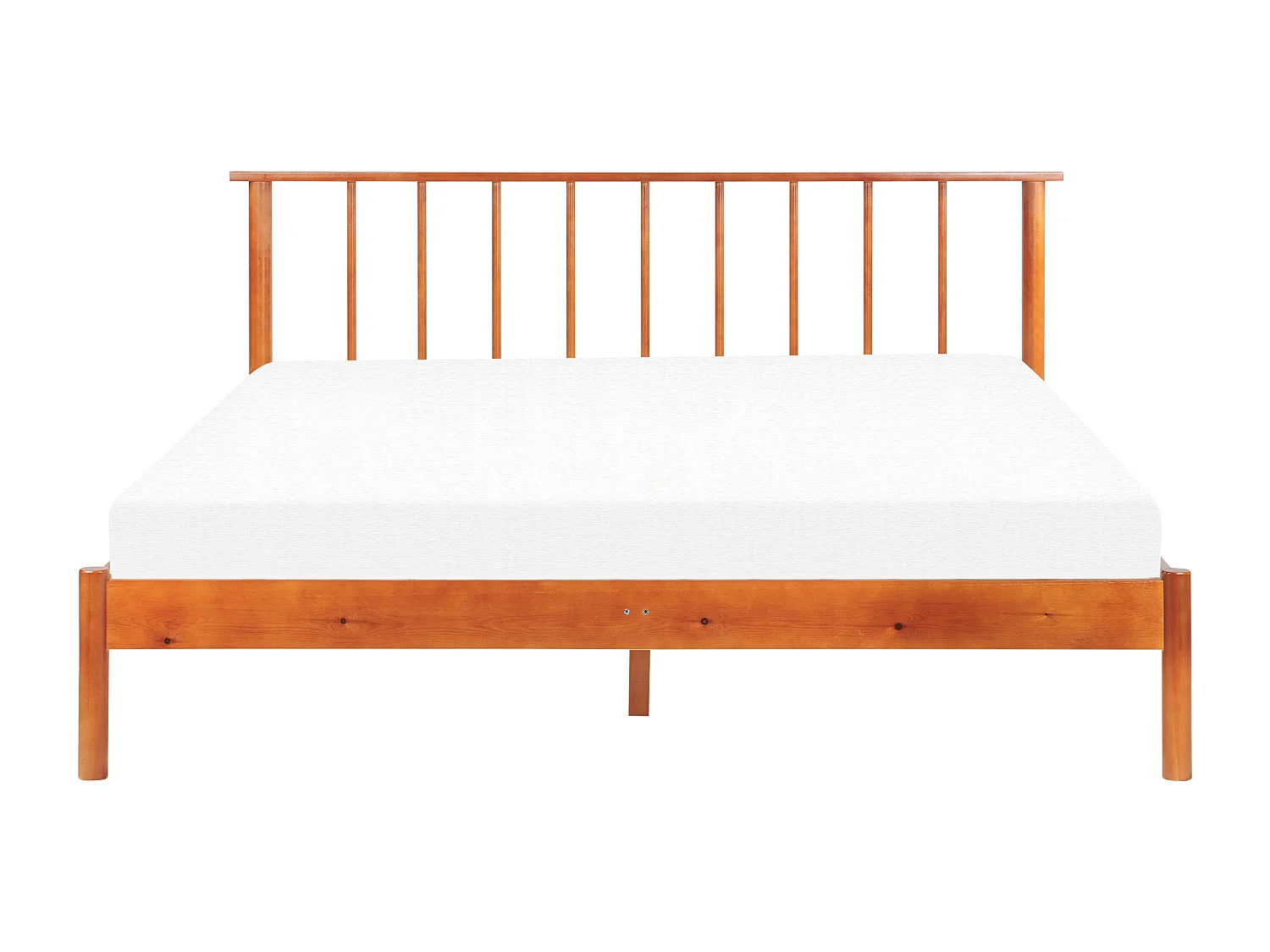 Lit avec sommier Bois de pin BARRET 160 x 200 cm Marron