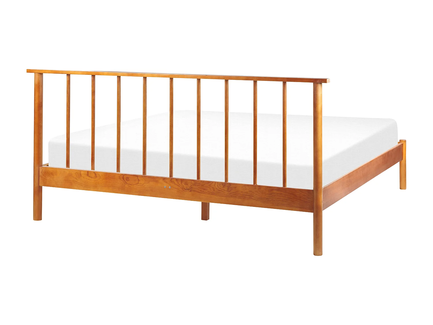 Lit avec sommier Bois de pin BARRET 160 x 200 cm Marron