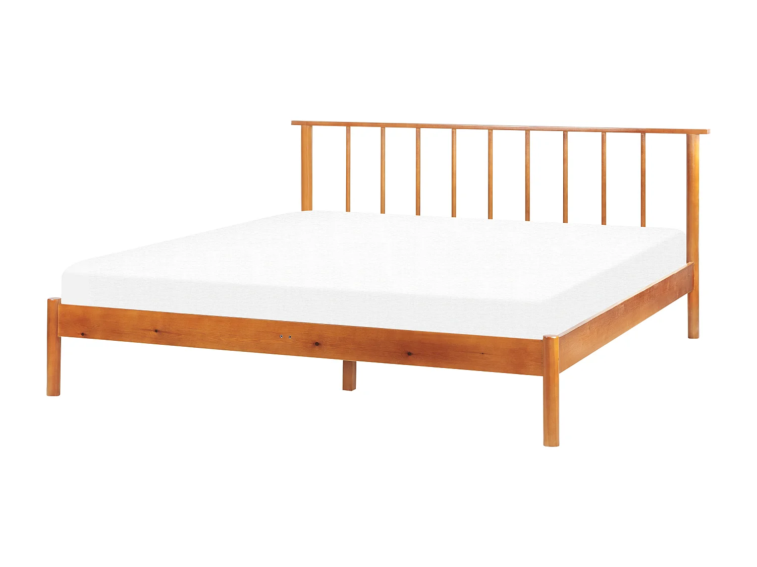 Lit avec sommier Bois de pin BARRET 160 x 200 cm Marron