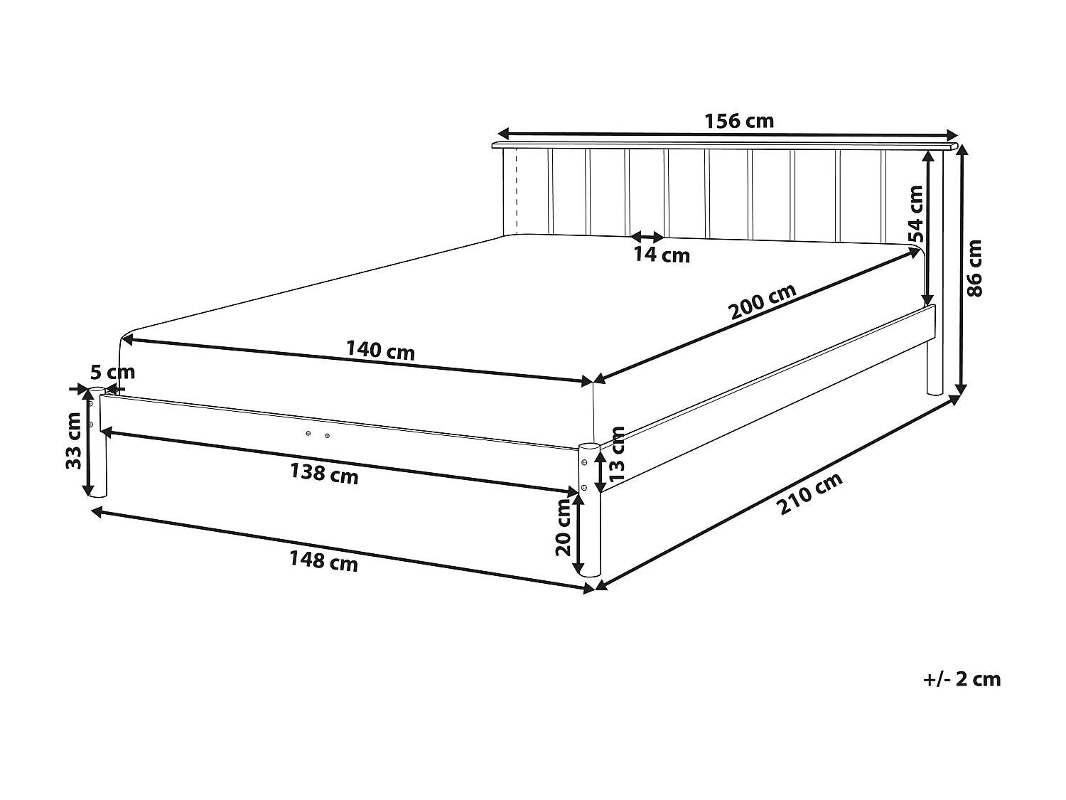 Bed Dennenhout BARRET 140 x 200 cm Bruin