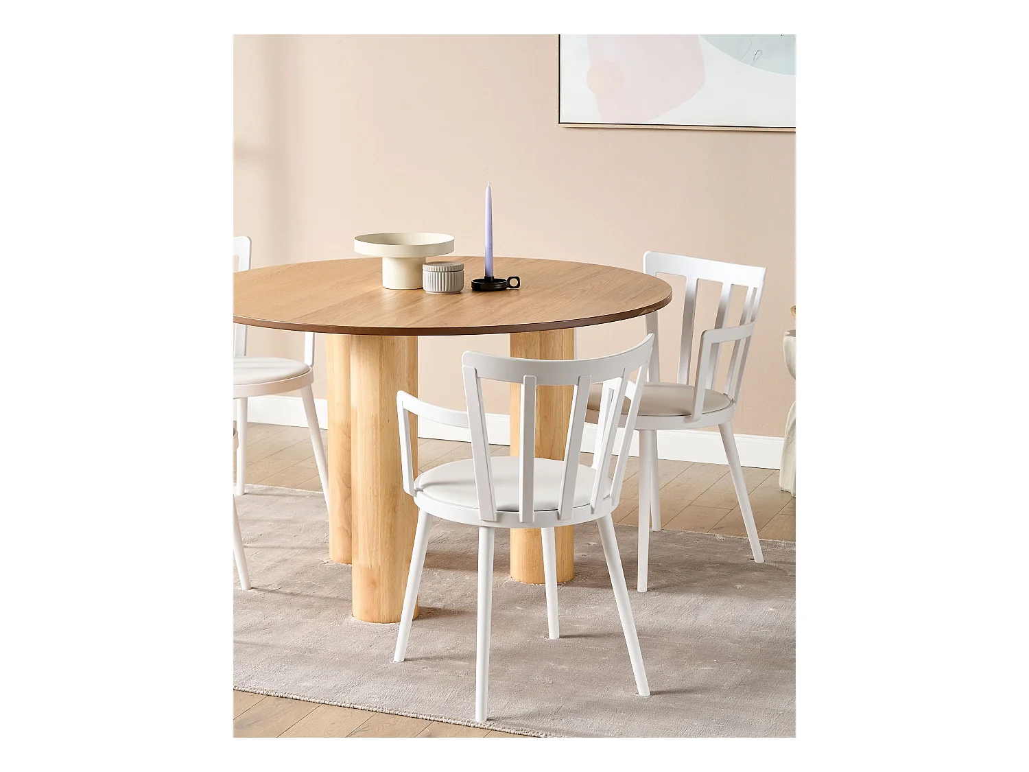 Lot de 4 chaises de salle à manger MORILL Blanc