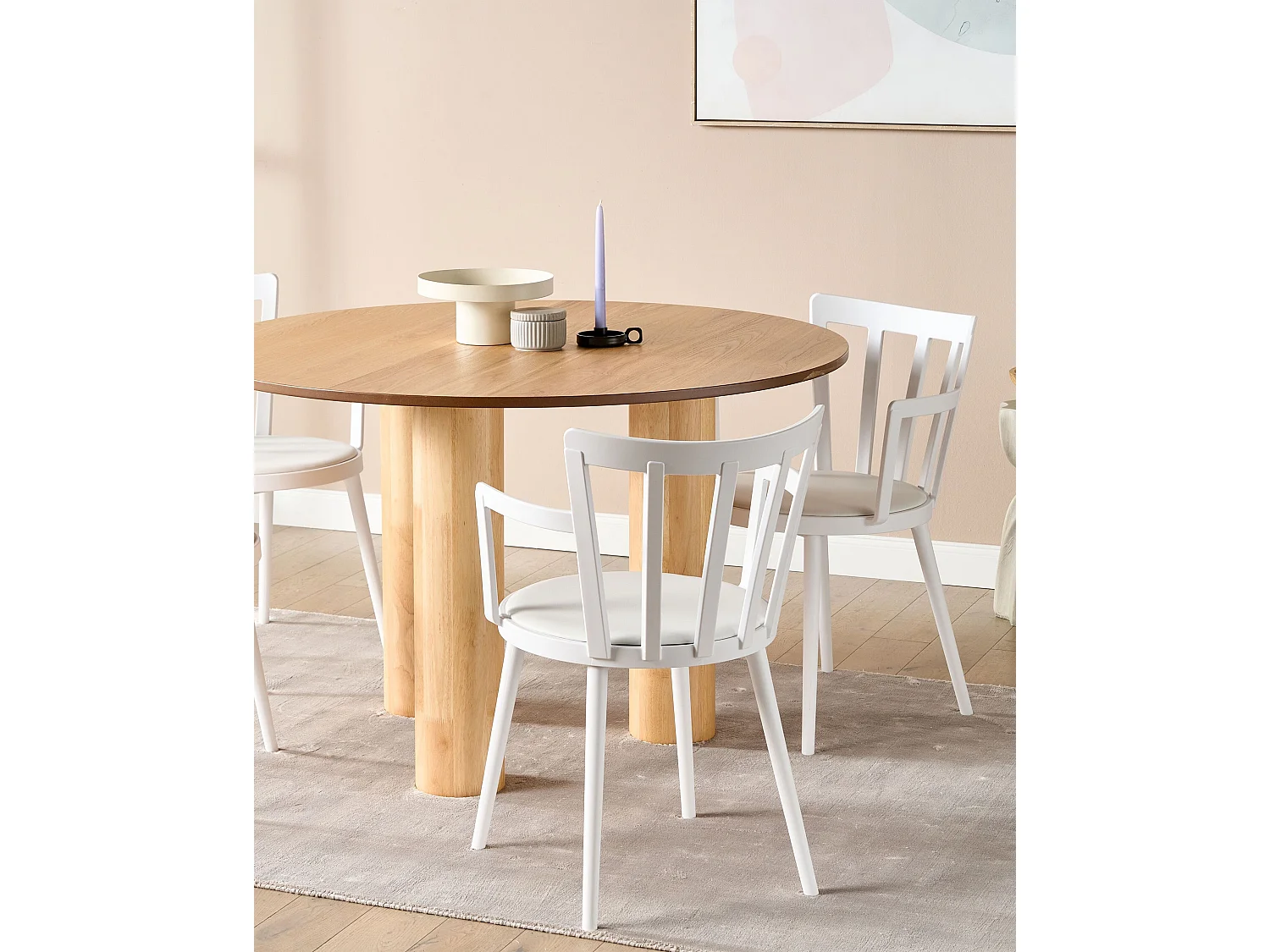 Lot de 4 chaises de salle à manger MORILL Blanc
