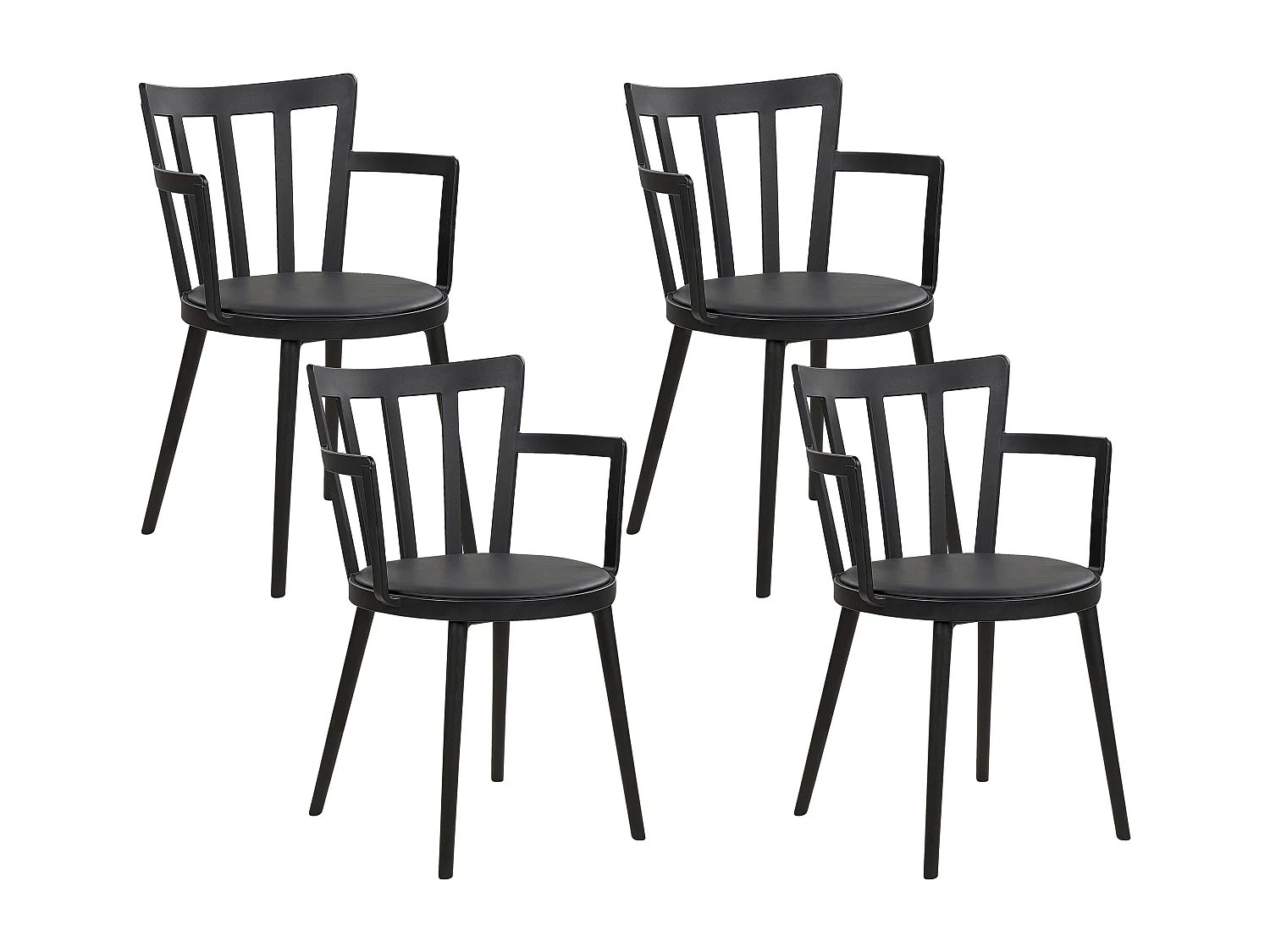 Set van 4 eetkamerstoelen MORILL Zwart