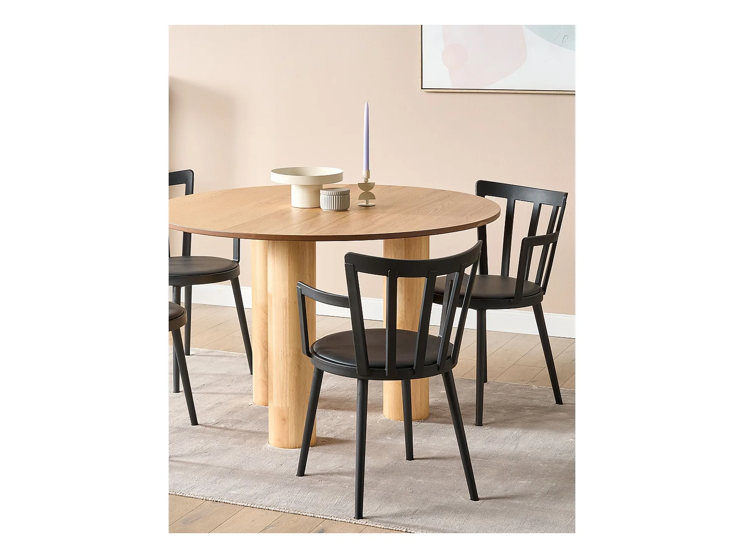 Set van 4 eetkamerstoelen MORILL Zwart