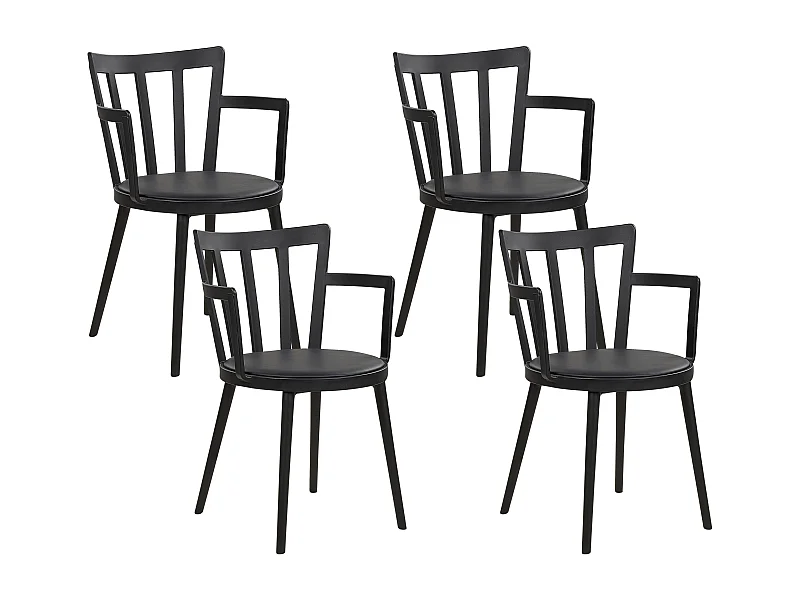Lot de 4 chaises de salle à manger MORILL Noir
