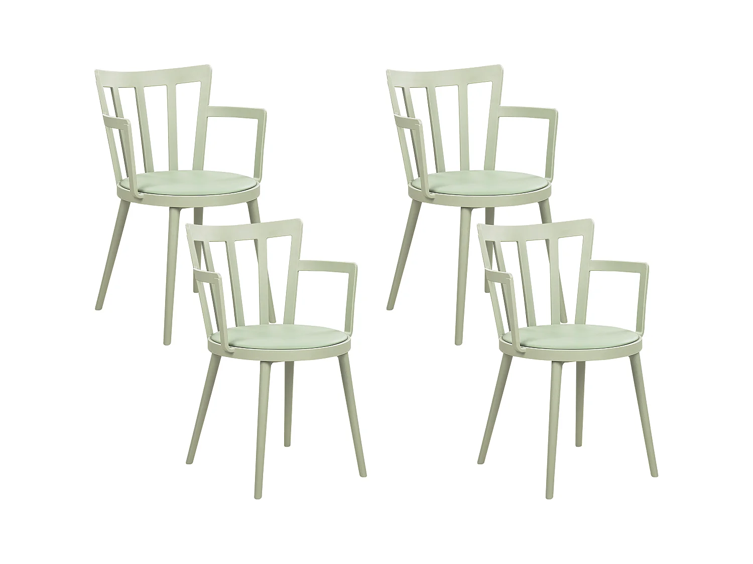 Lot de 4 chaises de salle à manger MORILL Vert clair