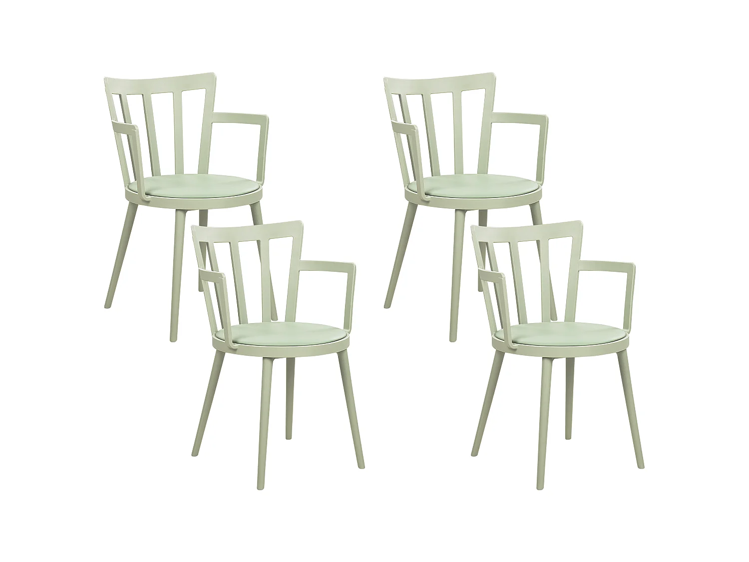 Lot de 4 chaises de salle à manger MORILL Vert clair