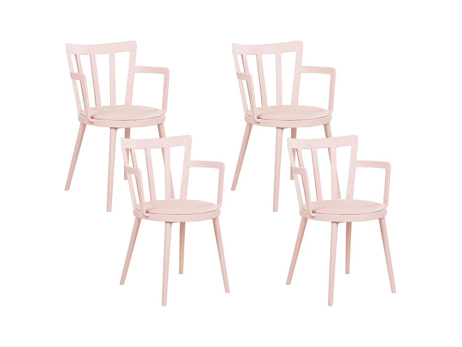 Lot de 4 chaises de salle à manger MORILL Rose pastel