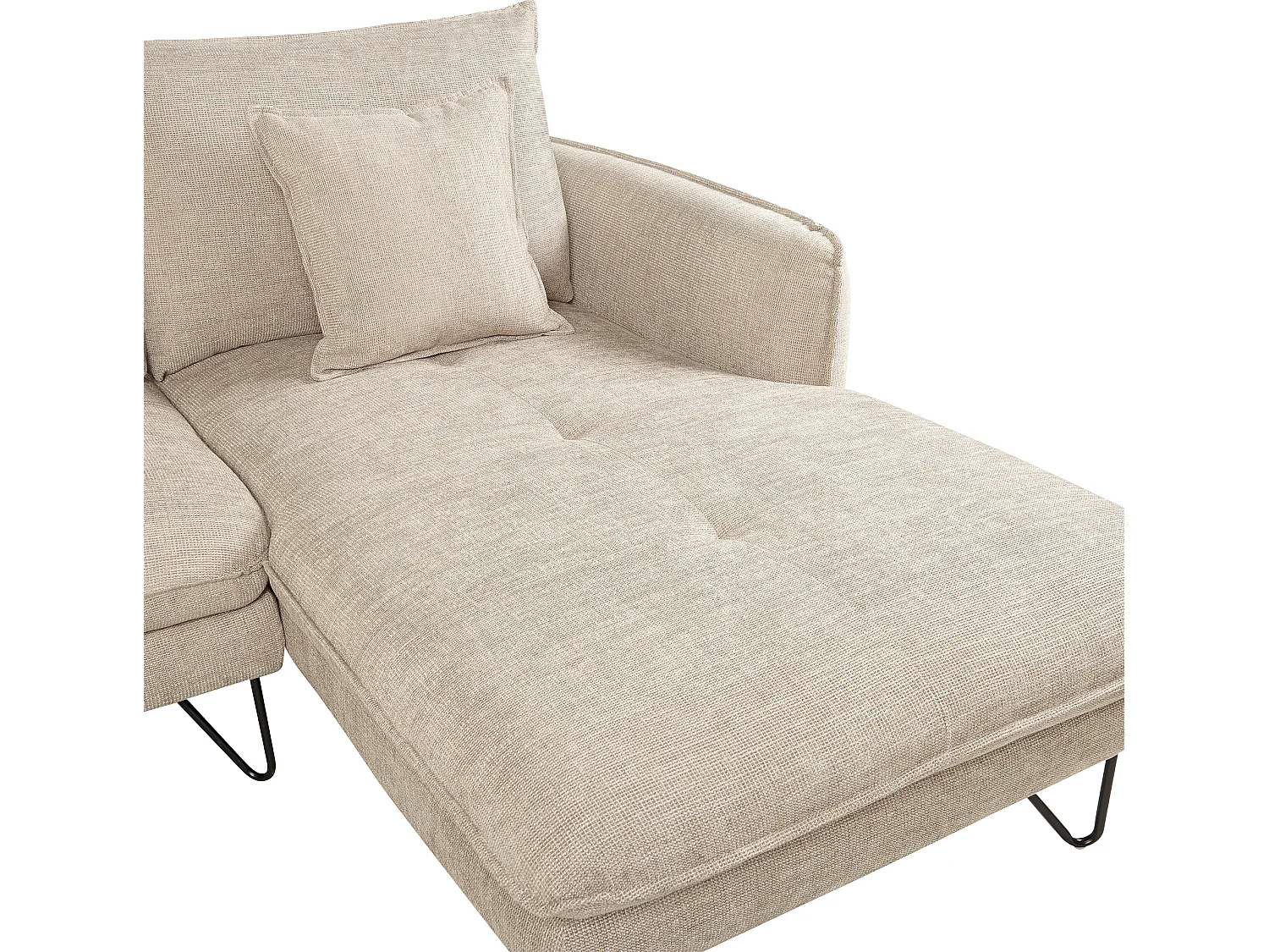 Modernes Ecksofa beige 3-Sitzer linksseitig verstellbar mit Kissen Sersan
