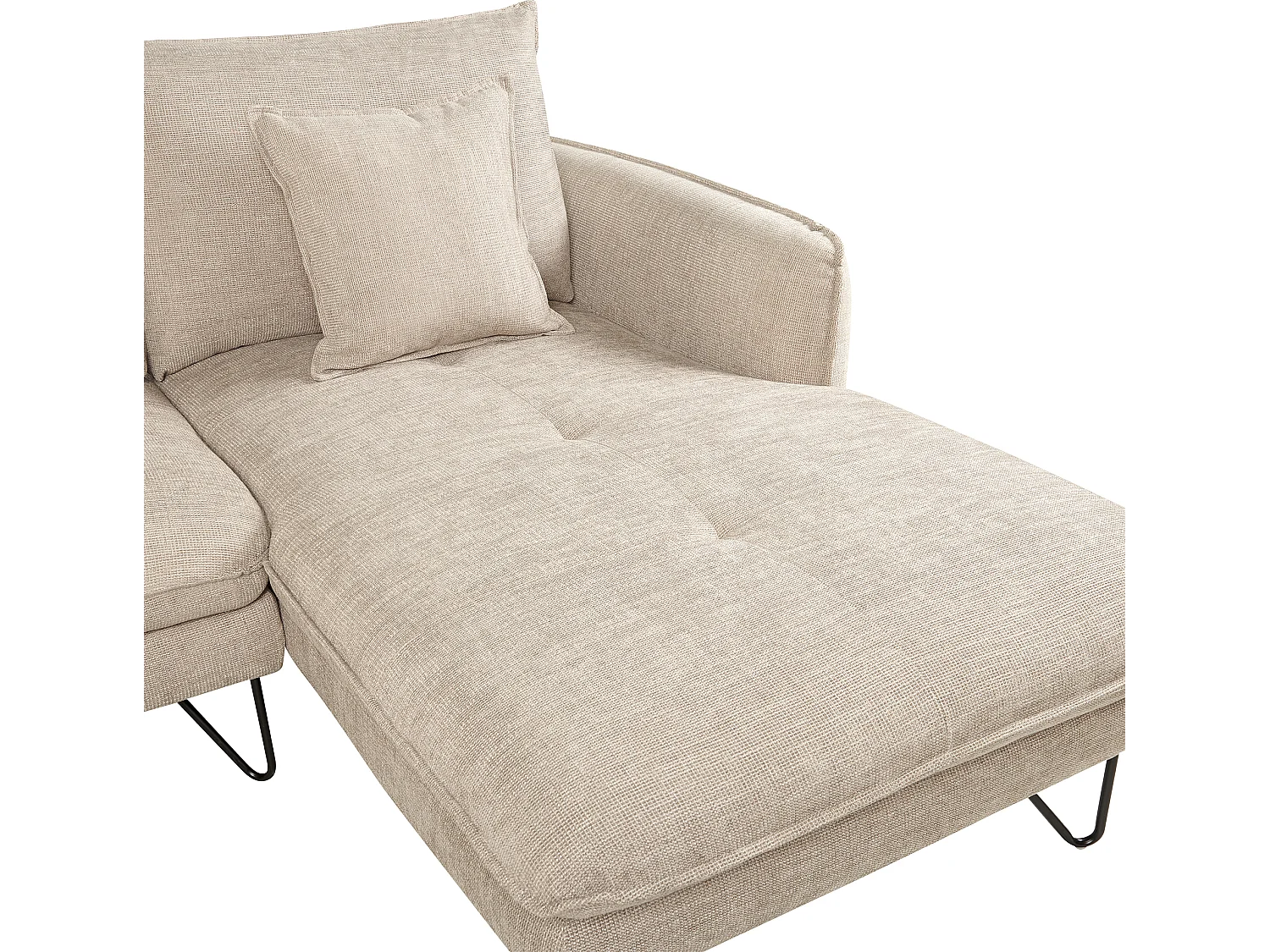 Modernes Ecksofa beige 3-Sitzer linksseitig verstellbar mit Kissen Sersan