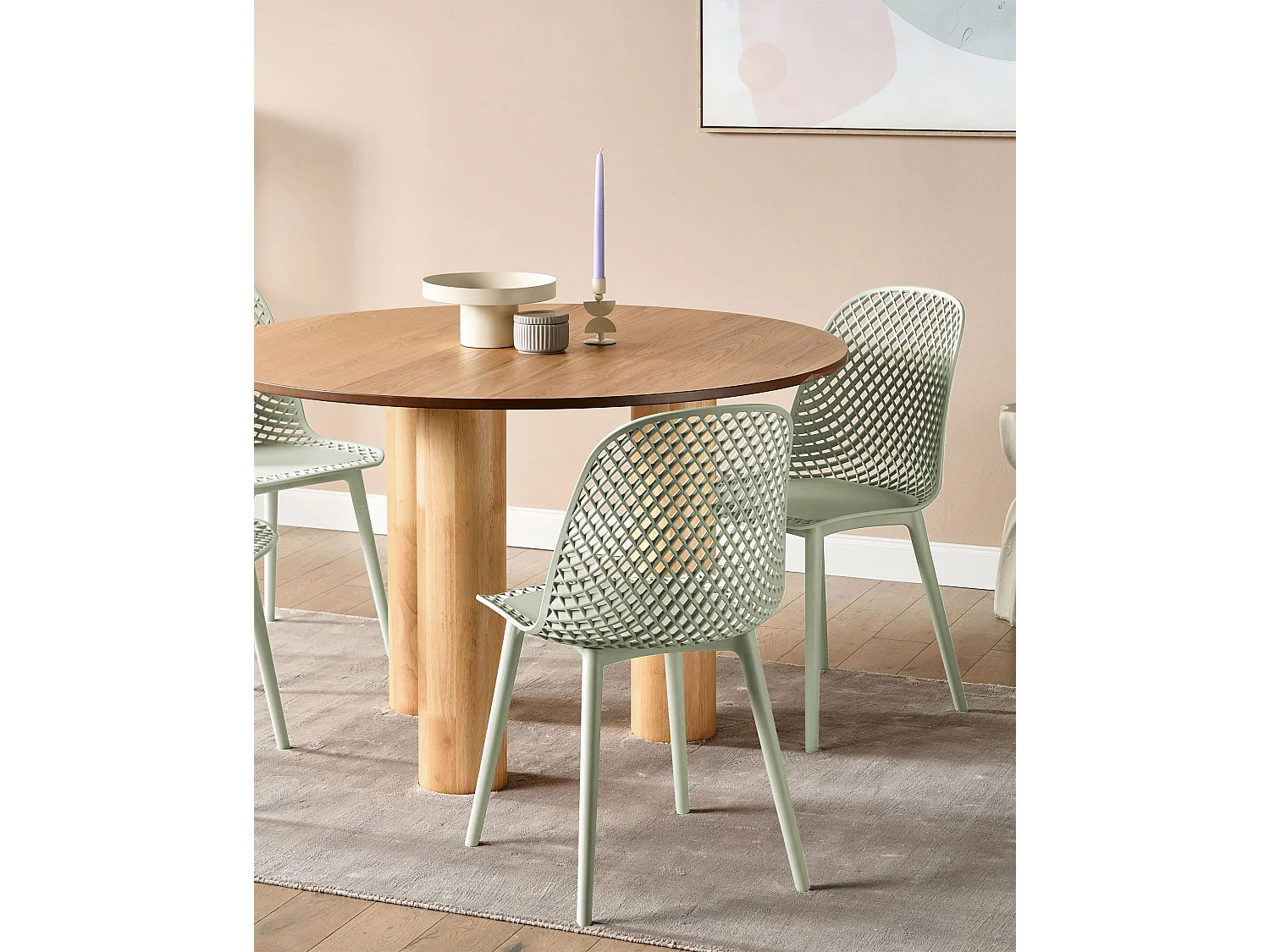 Conjunto de 4 sillas de comedor EMORY Verde claro