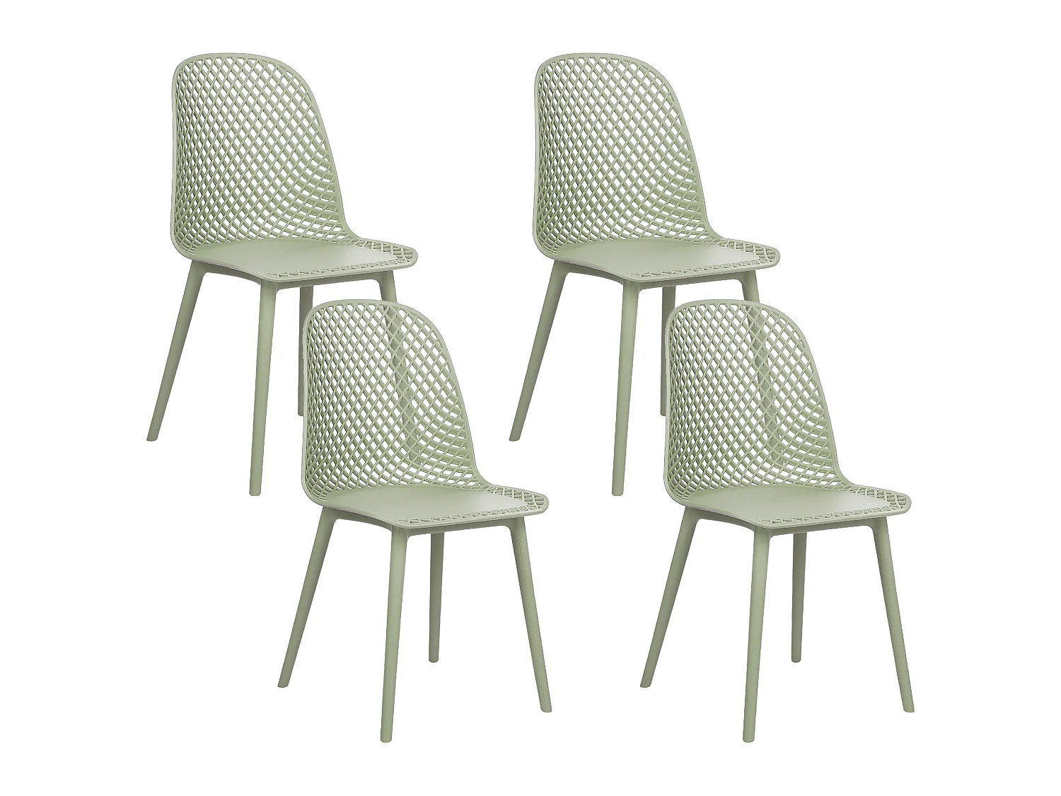 Conjunto de 4 sillas de comedor EMORY Verde claro