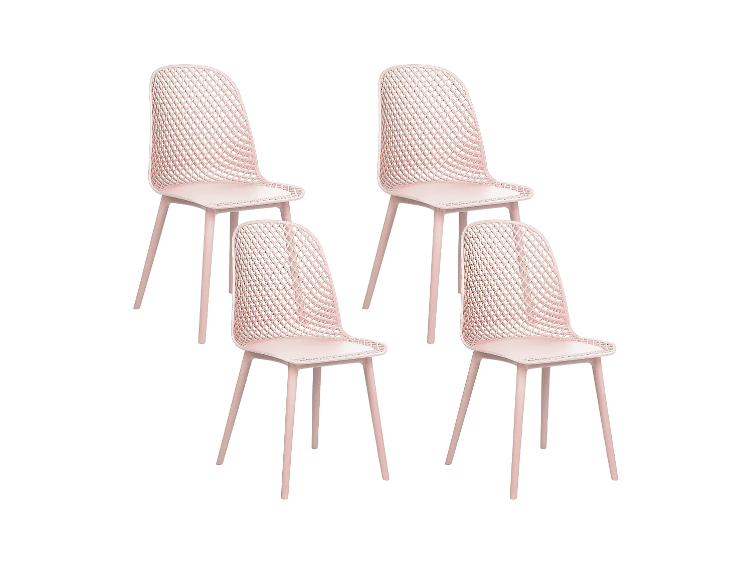 Lot de 4 chaises de salle à manger EMORY Rose pastel