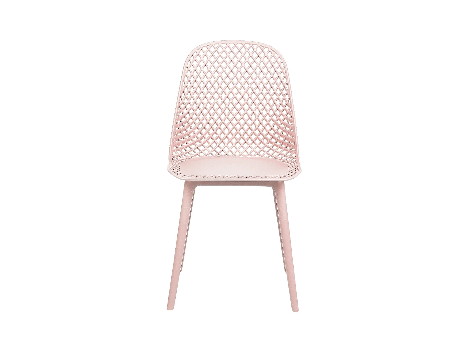 Esszimmerstühle im 4er Set aus Kunststoff rosa modern minimalistisch Emory