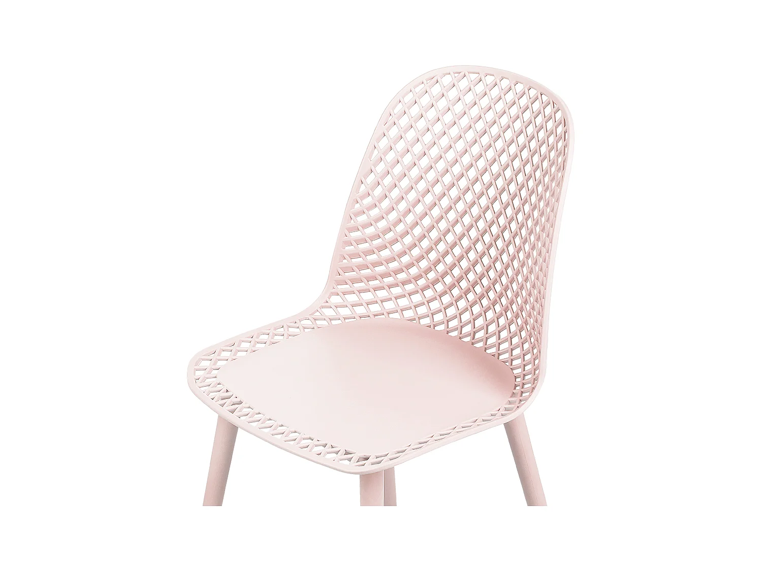 Esszimmerstühle im 4er Set aus Kunststoff rosa modern minimalistisch Emory