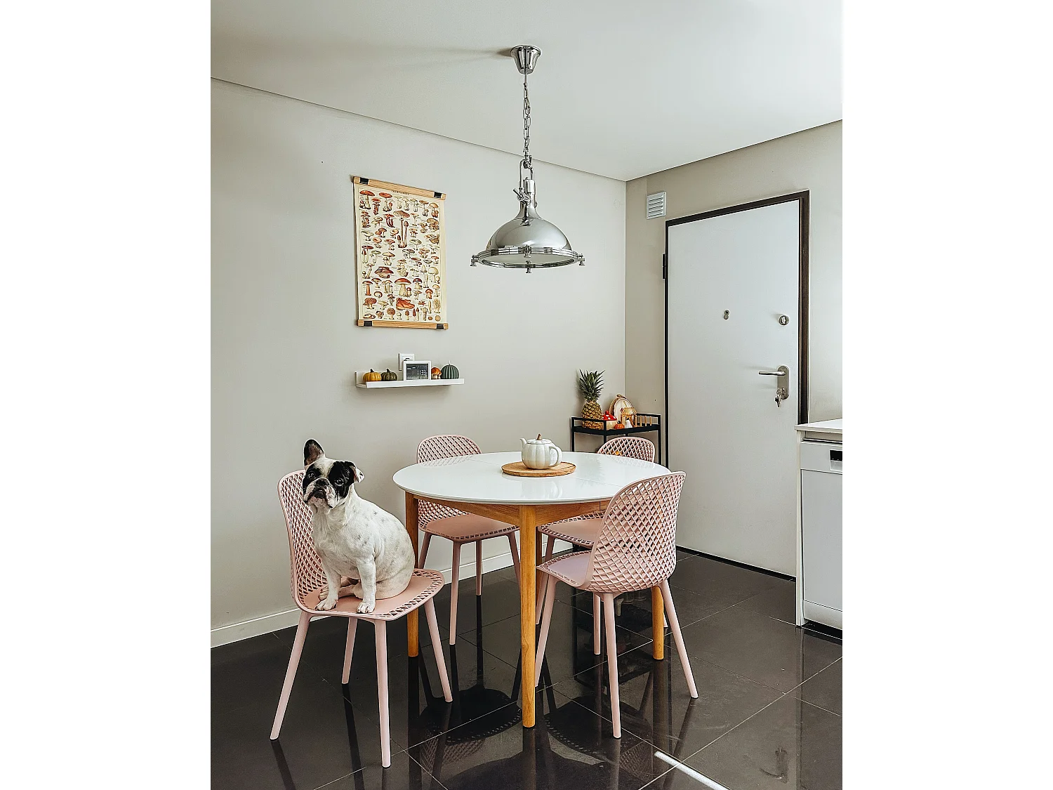 Set van 4 eetkamerstoelen EMORY Pastelroze
