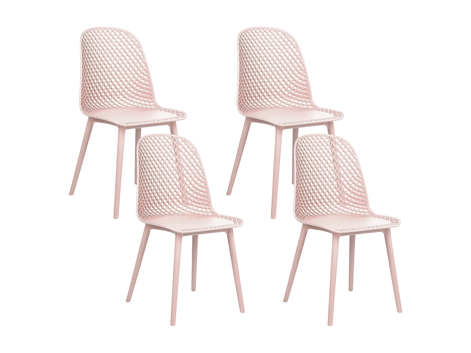 Lot de 4 chaises de salle à manger EMORY Rose pastel