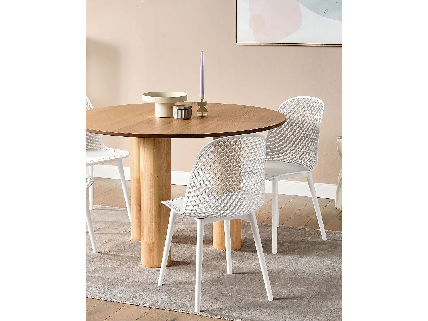 Lot de 4 chaises de salle à manger EMORY Blanc