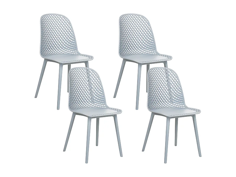 Esszimmerstühle im 4er Set aus Kunststoff blau modern minimalistisch Emory