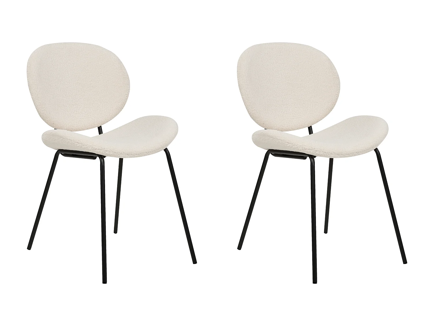 Conjunto de 2 sillas de comedor LUANA Bouclé Blanco