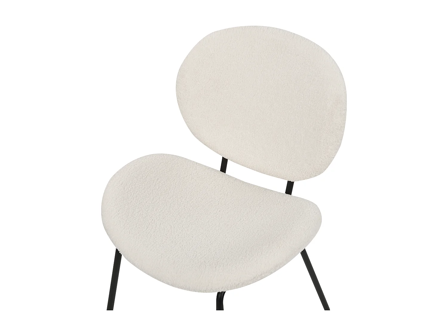 Conjunto de 2 sillas de comedor LUANA Bouclé Blanco
