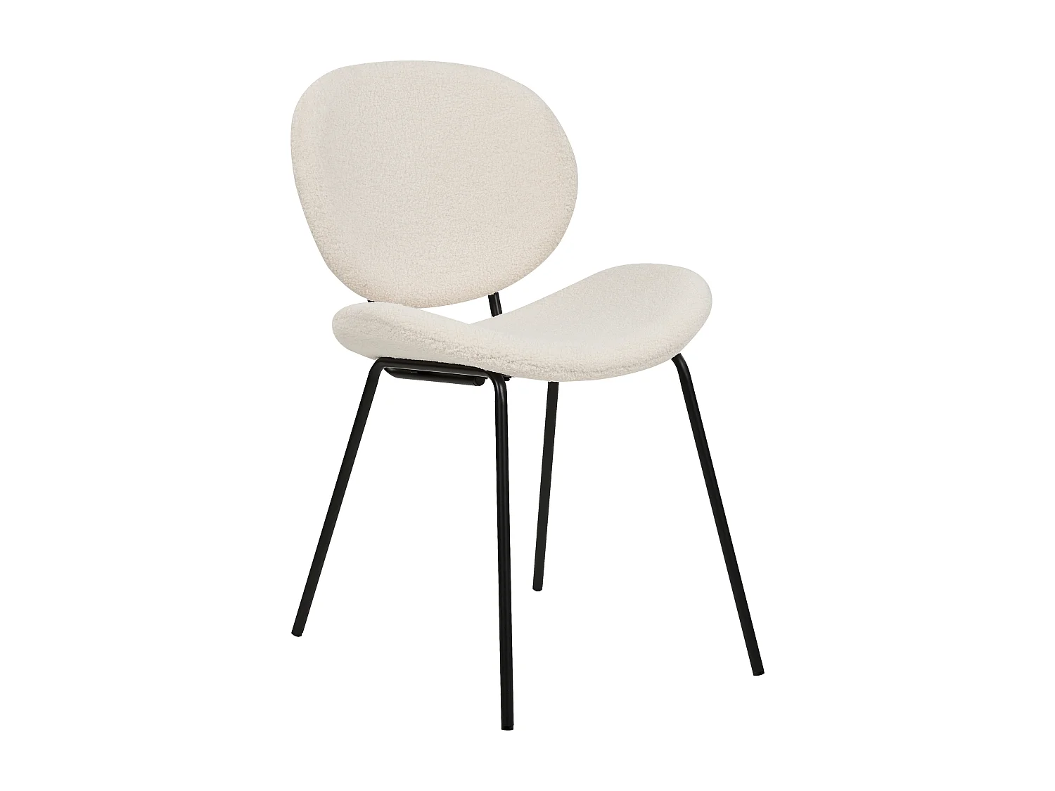 Lot de 2 chaises de salle à manger LUANA Bouclé Blanc