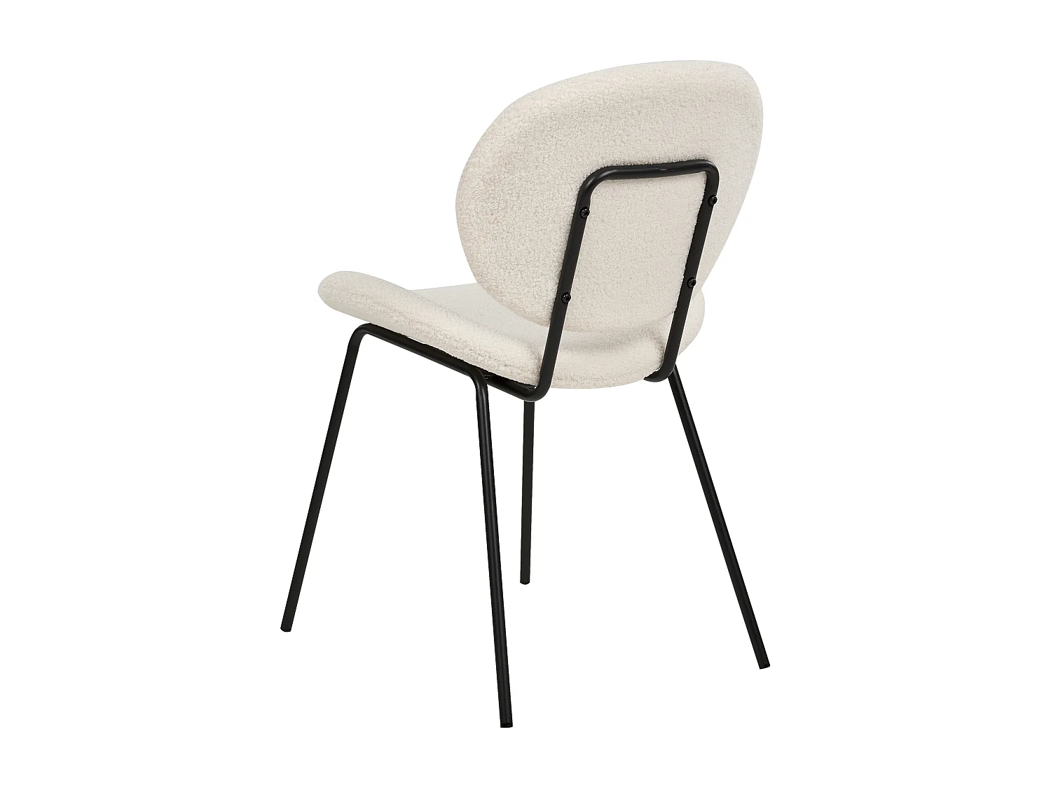 Lot de 2 chaises de salle à manger LUANA Bouclé Blanc