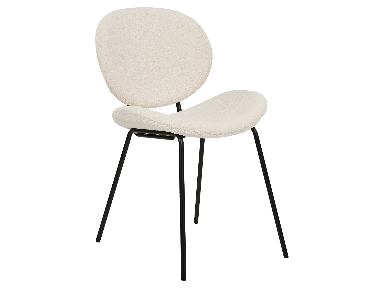 Lot de 2 chaises de salle à manger LUANA Bouclé Blanc