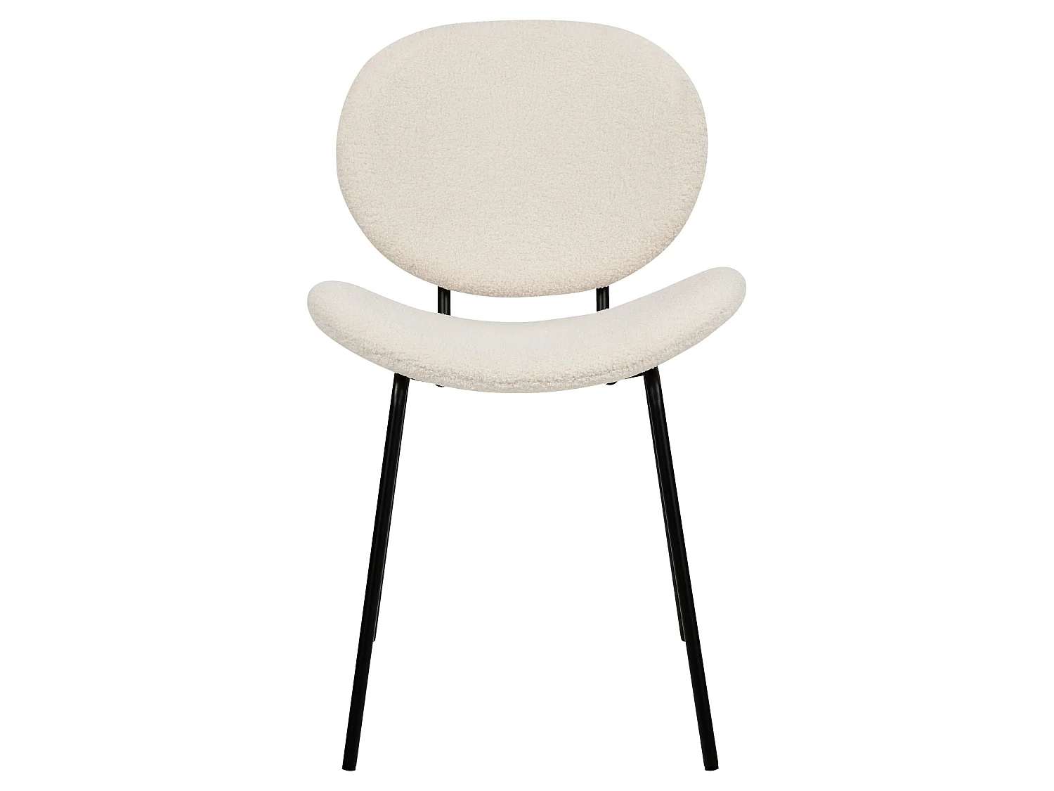 Lot de 2 chaises de salle à manger LUANA Bouclé Blanc