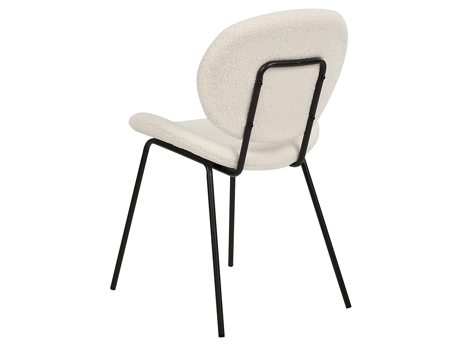 Lot de 2 chaises de salle à manger LUANA Bouclé Blanc