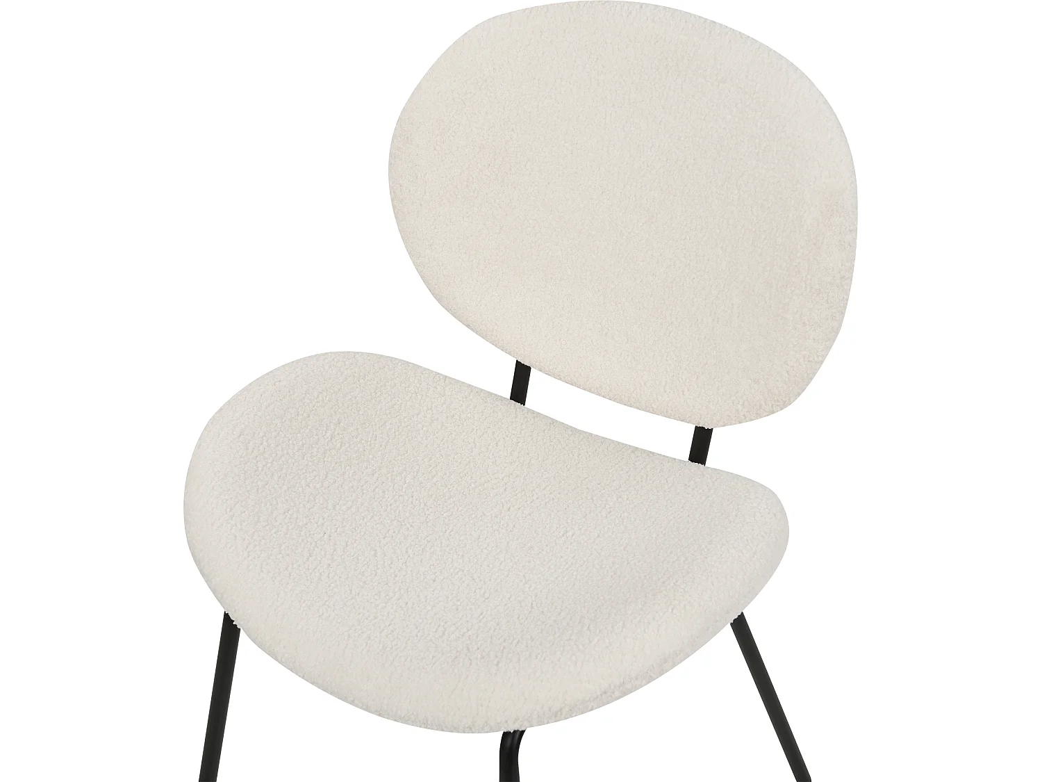 Lot de 2 chaises de salle à manger LUANA Bouclé Blanc