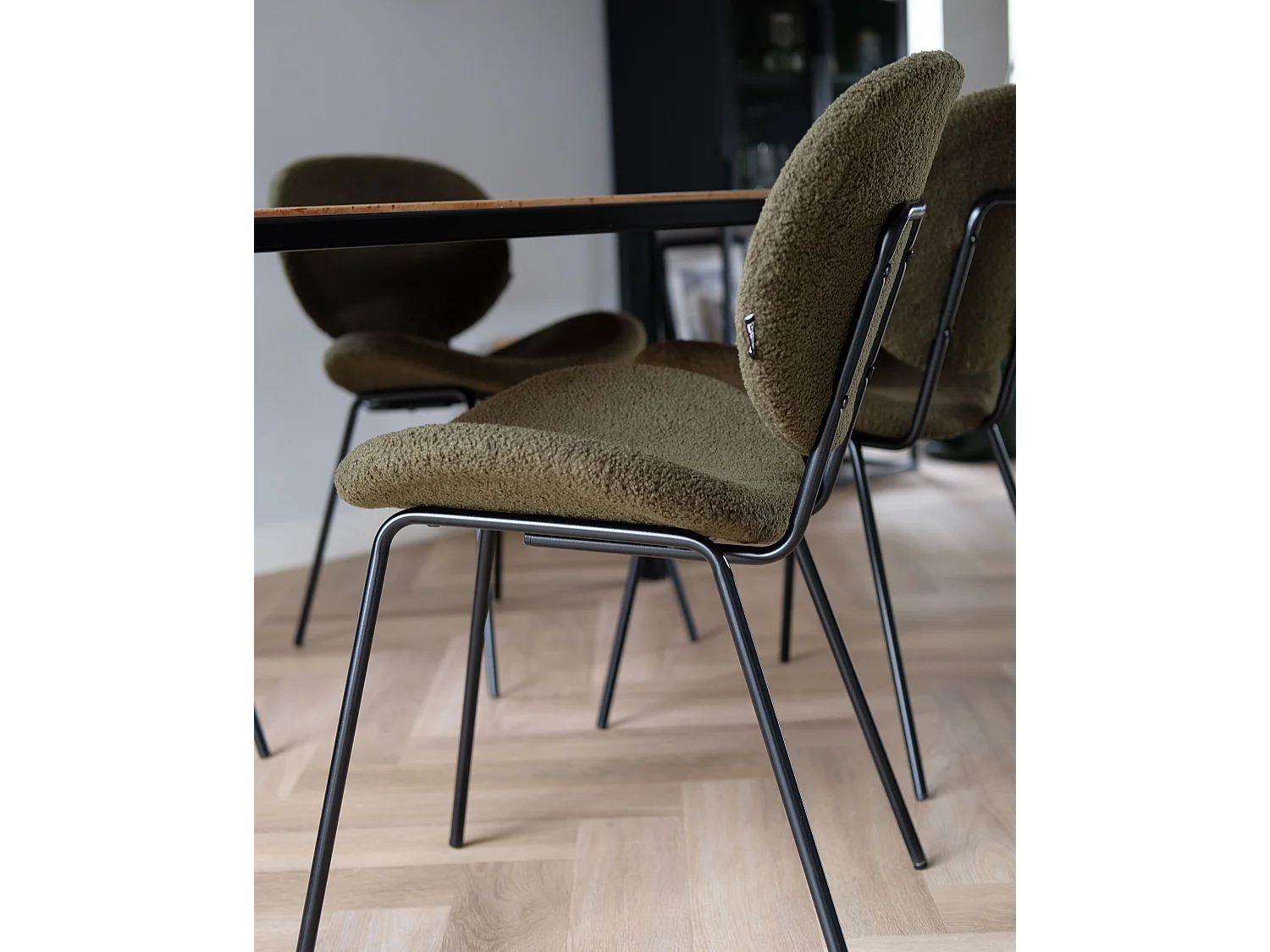Set di 2 sedie da pranzo LUANA Bouclé Verde scuro