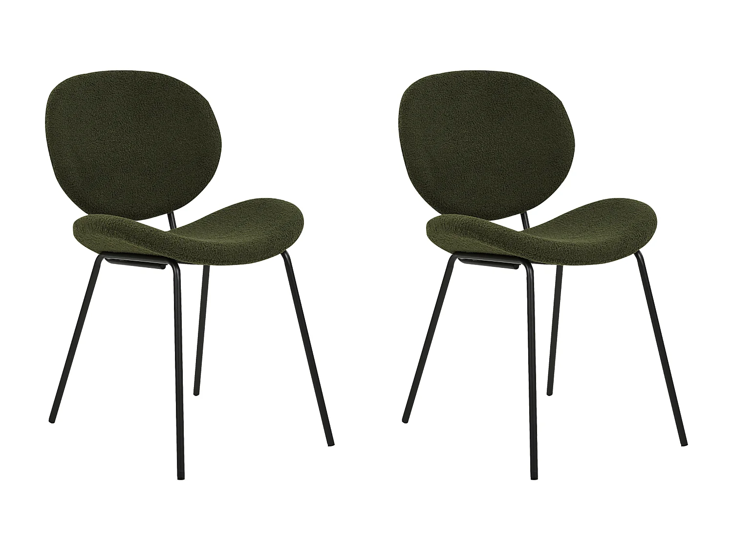 Set di 2 sedie da pranzo LUANA Bouclé Verde scuro