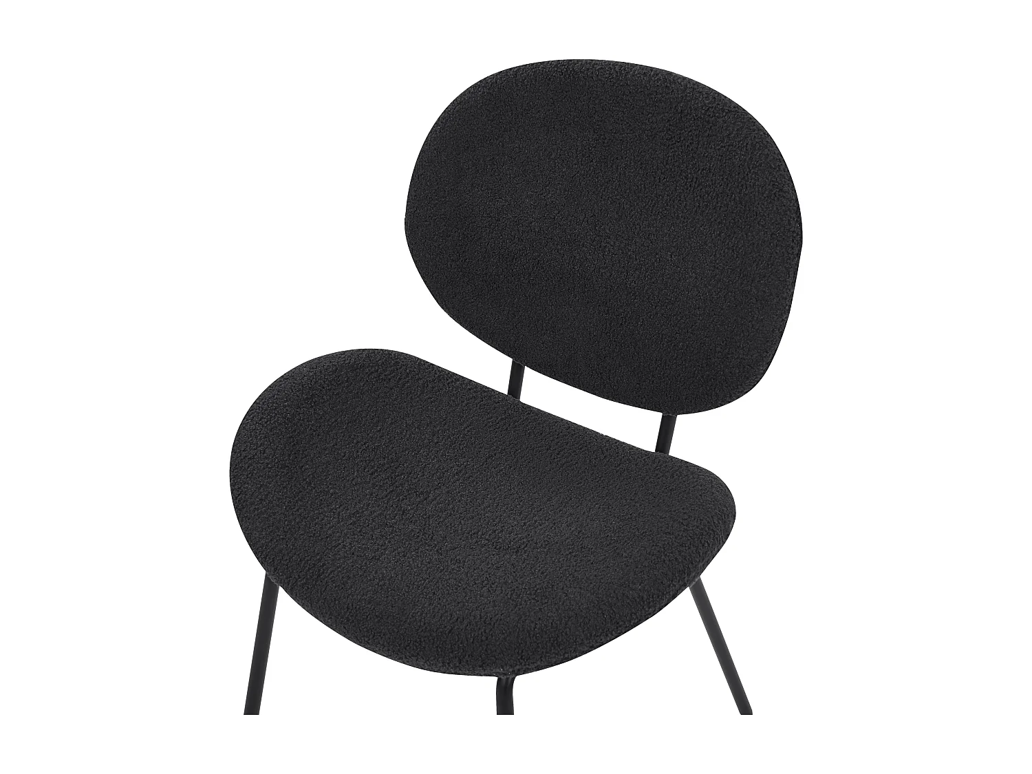 Set di 2 sedie da pranzo LUANA Bouclé Nero