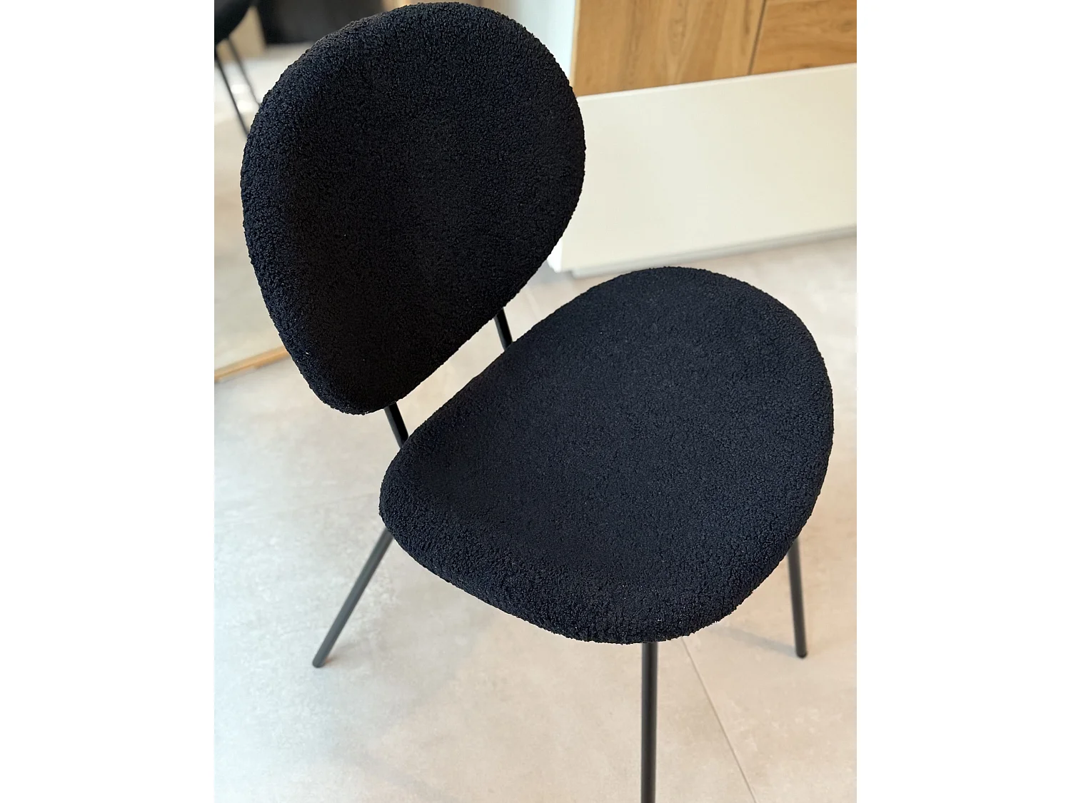 Lot de 2 chaises de salle à manger LUANA Bouclé Noir