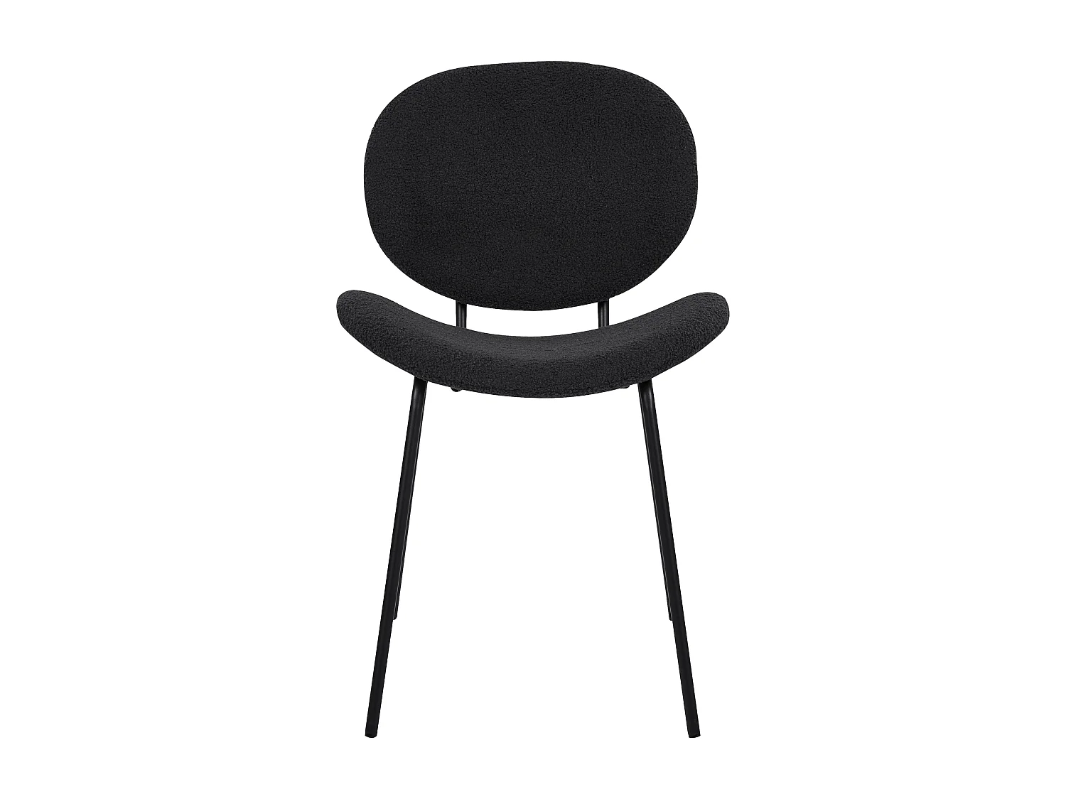 Set di 2 sedie da pranzo LUANA Bouclé Nero