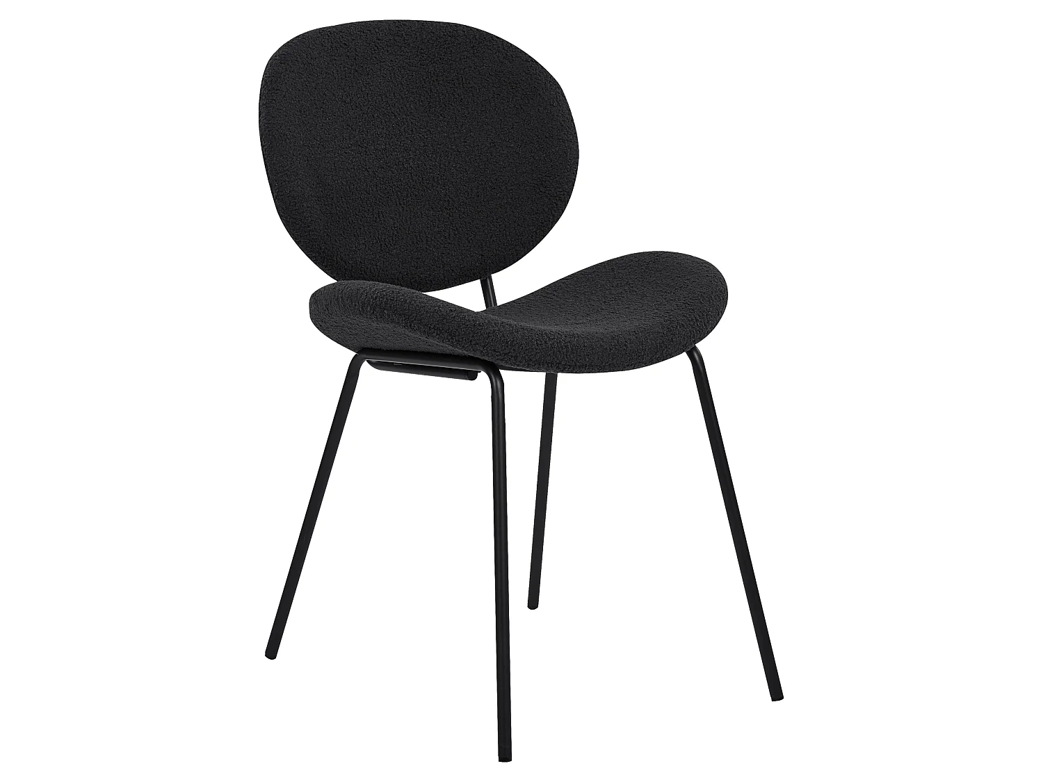 Lot de 2 chaises de salle à manger LUANA Bouclé Noir