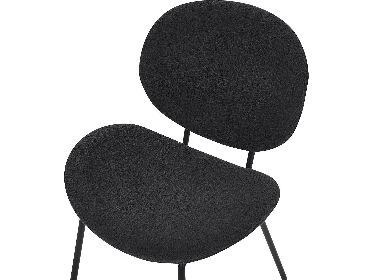 Lot de 2 chaises de salle à manger LUANA Bouclé Noir