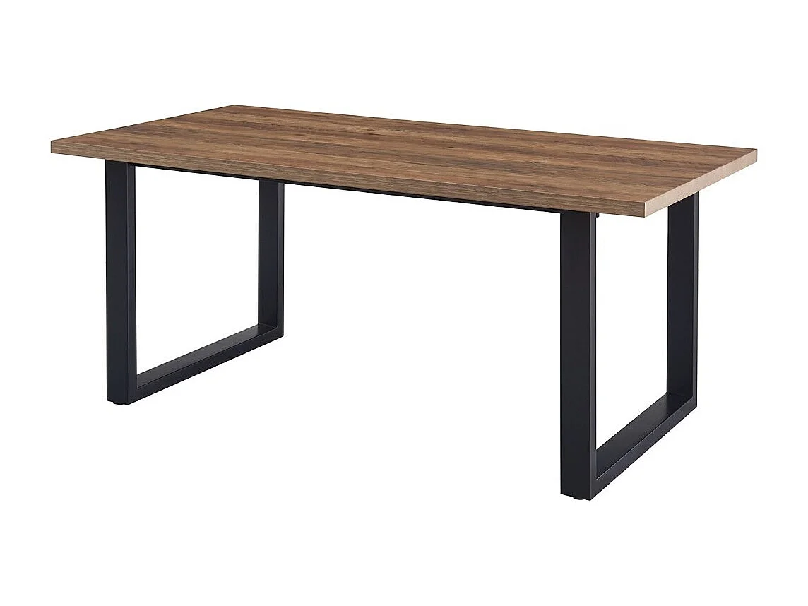 Esstisch EDWAR, Länge 180 cm, im exotischen Mangoholz-Dekor, ideal für ein gemütliches Esszimmer.