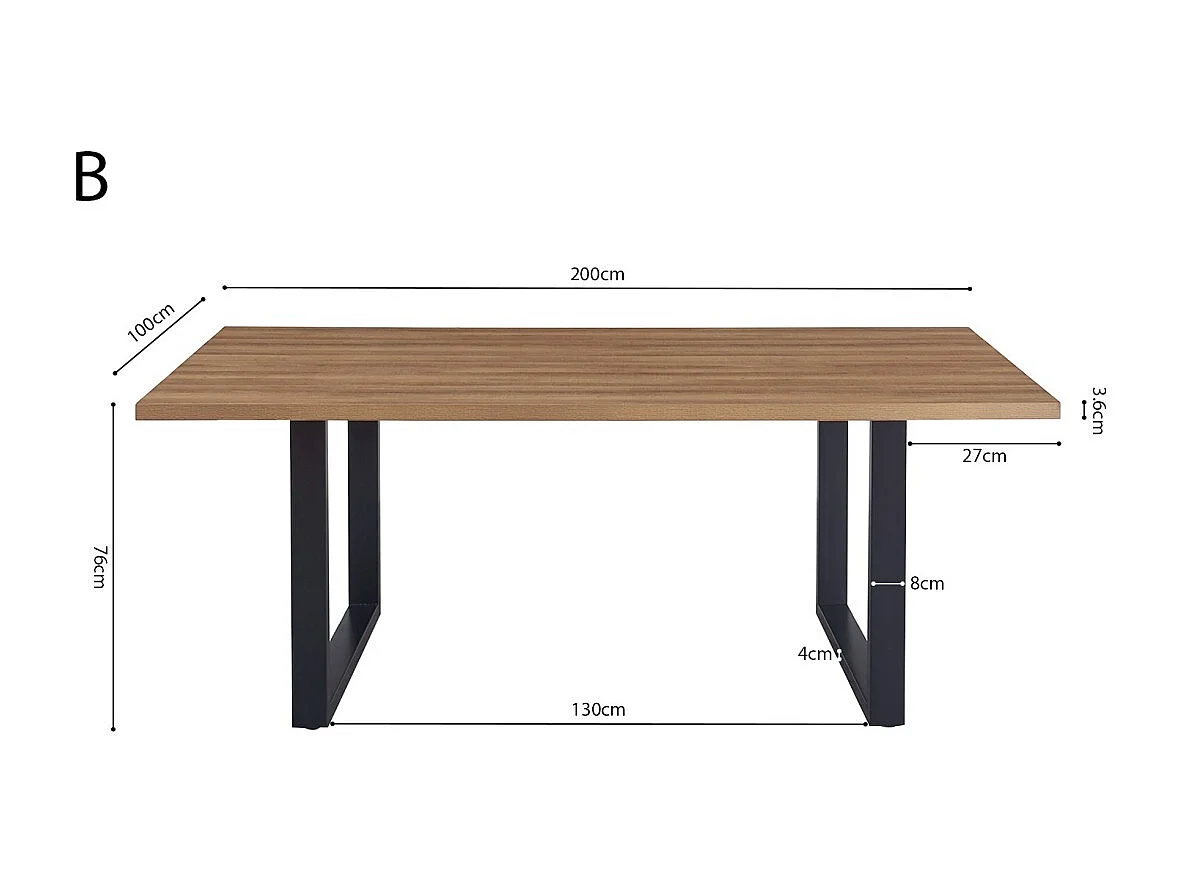 Esstisch EDWAR, Länge 200 cm, in gealterter Eichenoptik, ideal für ein gemütliches Esszimmer.
