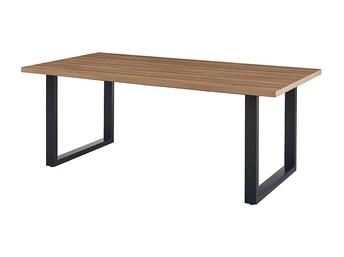 Table à manger EDWAR longueur 180cm en décor chêne vieilli, idéal pour une salle à manger conviviale