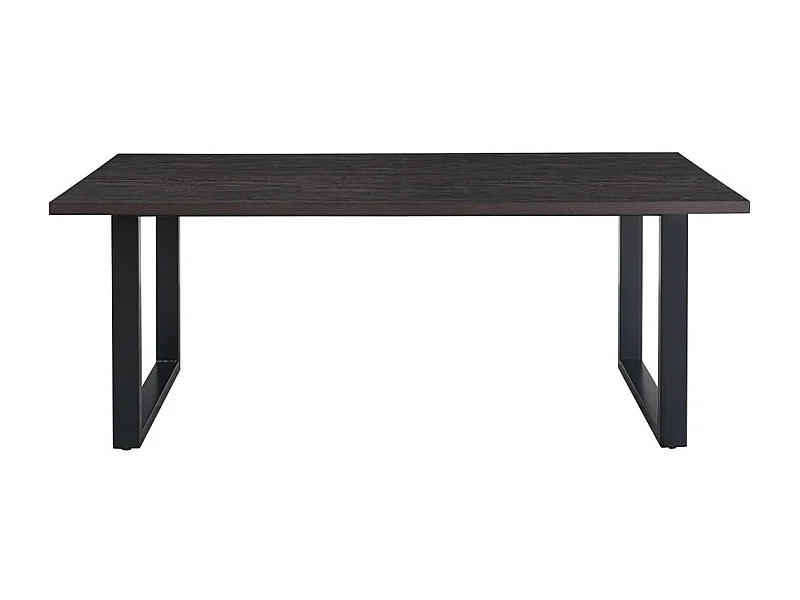 Mesa de comedor EDWAR de 200cm de longitud en decoración de madera marrón oscuro, ideal para un comedor acogedor.