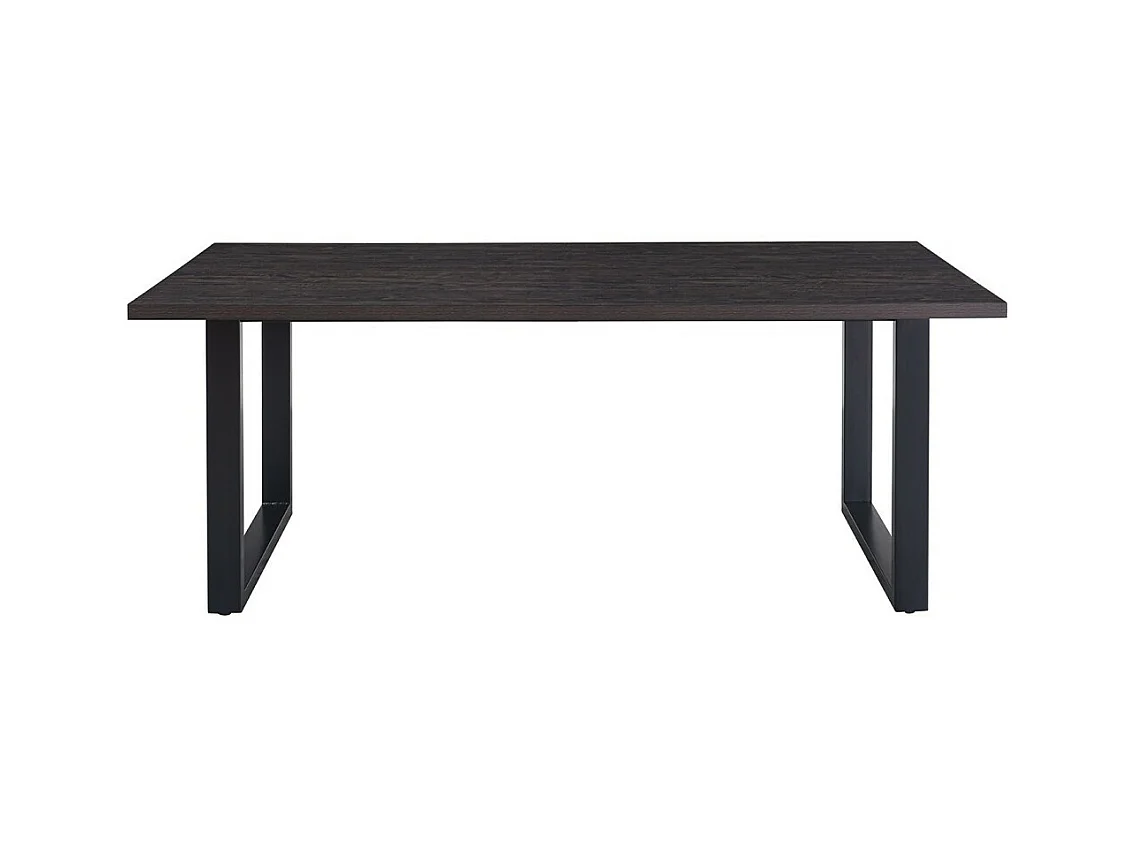 Table à manger EDWAR longueur 200cm en décor bois brun foncé, idéal pour une salle à manger conviviale