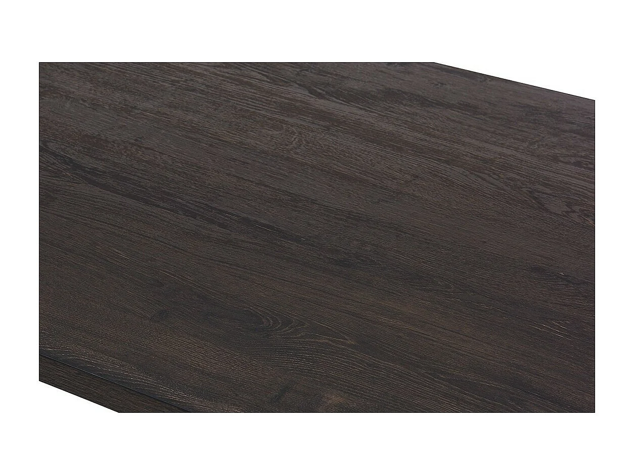 Tavolo da pranzo EDWAR lunghezza 200cm in decorazione legno marrone scuro, ideale per una sala da pranzo accogliente.
