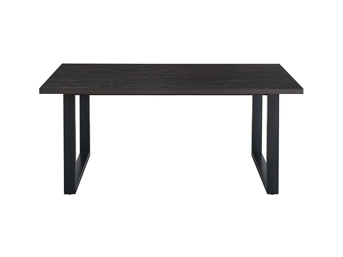 Table à manger EDWAR longueur 180cm en décor bois brun foncé, idéal pour une salle à manger conviviale